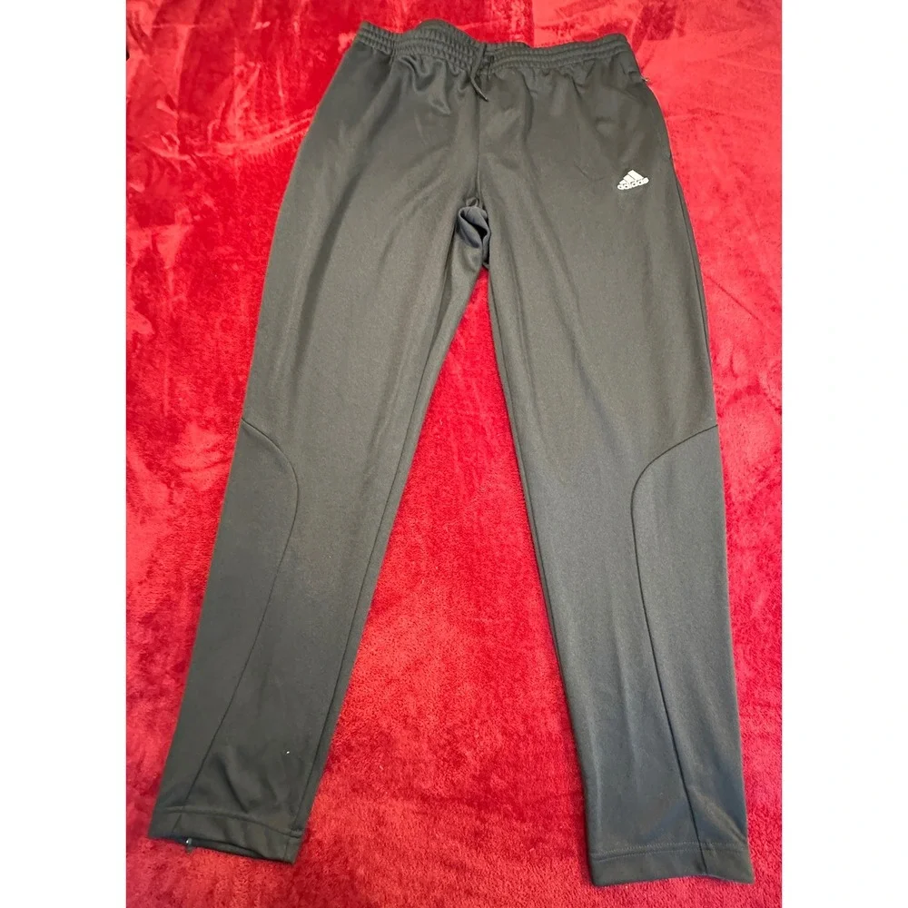 Adidas Climalite Mens XL Black Track Pants Zipper Pockets X28680 Tapered Joggers